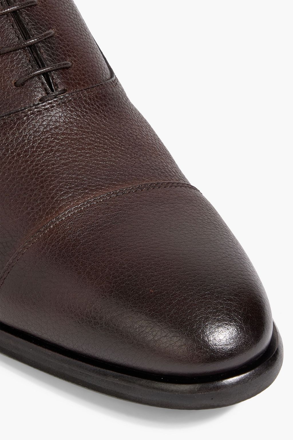 SANTONI Darian pebbled-leather derby shoes