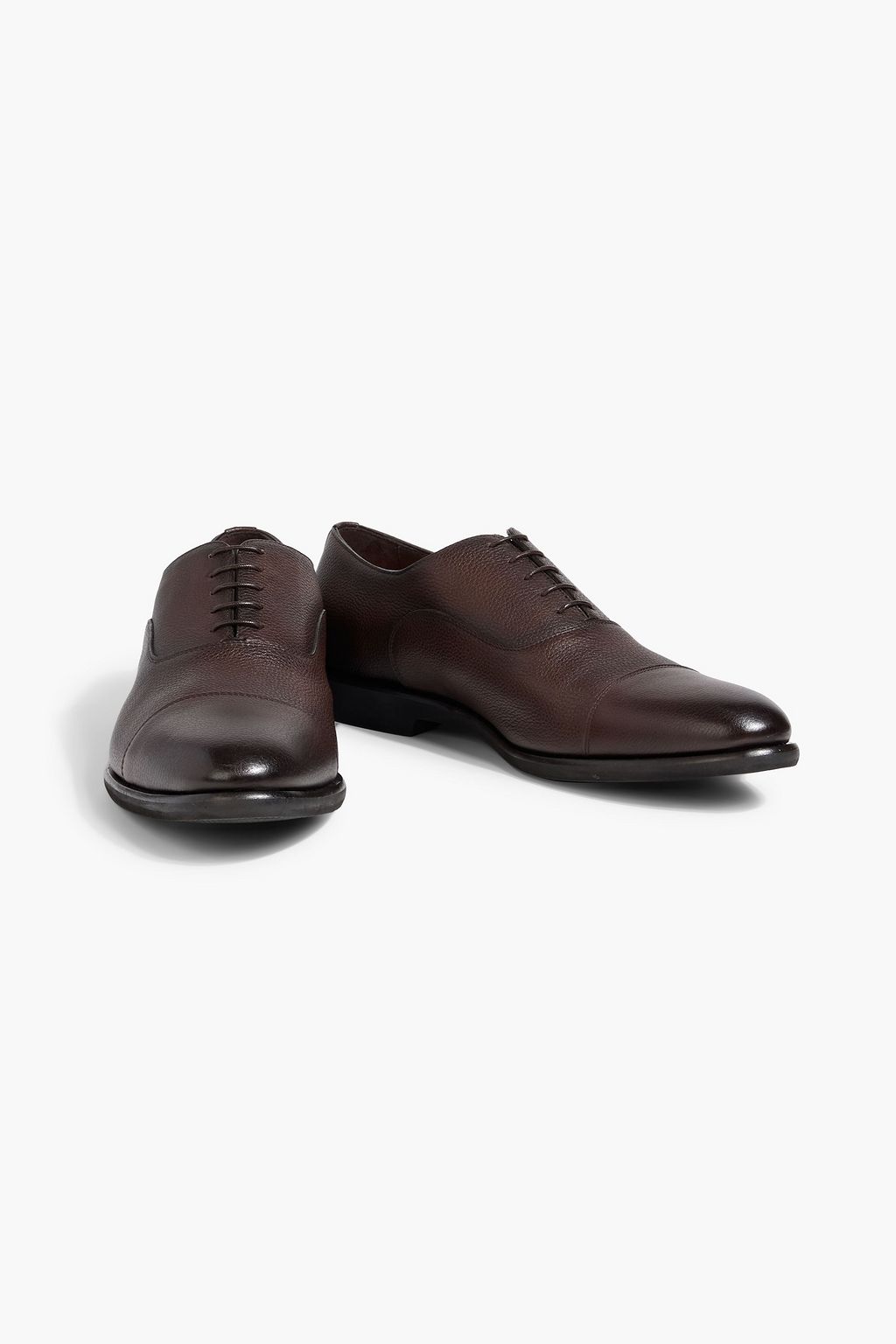 SANTONI Darian pebbled-leather derby shoes
