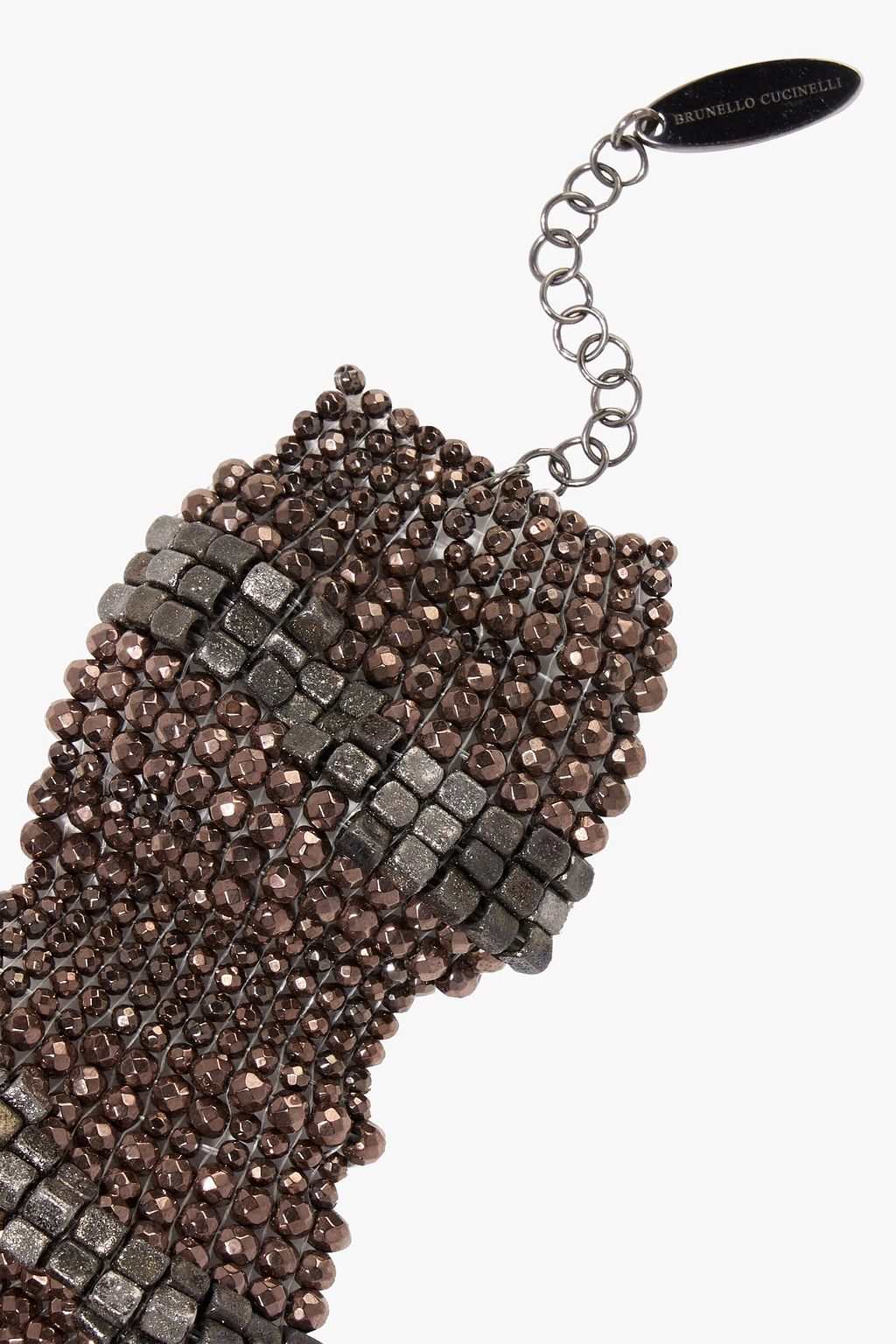 BRUNELLO CUCINELLI Gunmetal-tone beaded bracelet
