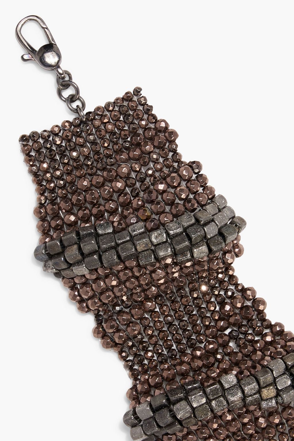 BRUNELLO CUCINELLI Gunmetal-tone beaded bracelet