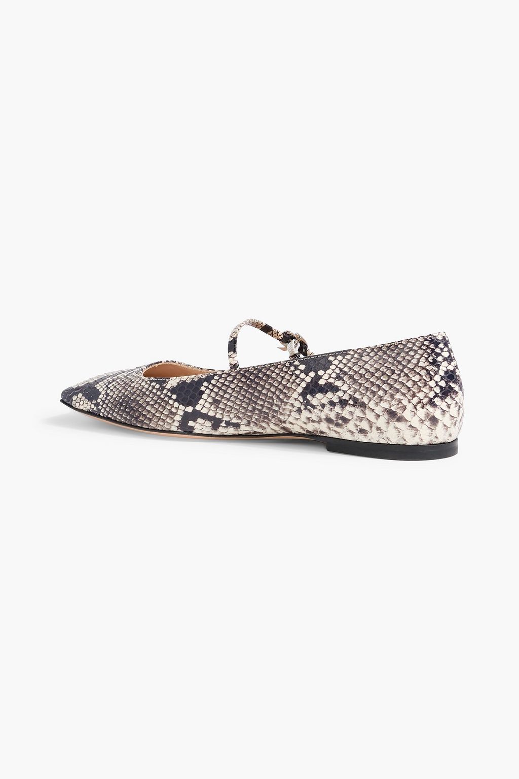 GIANVITO ROSSI Christina snake-effect leather Mary Jane flats
