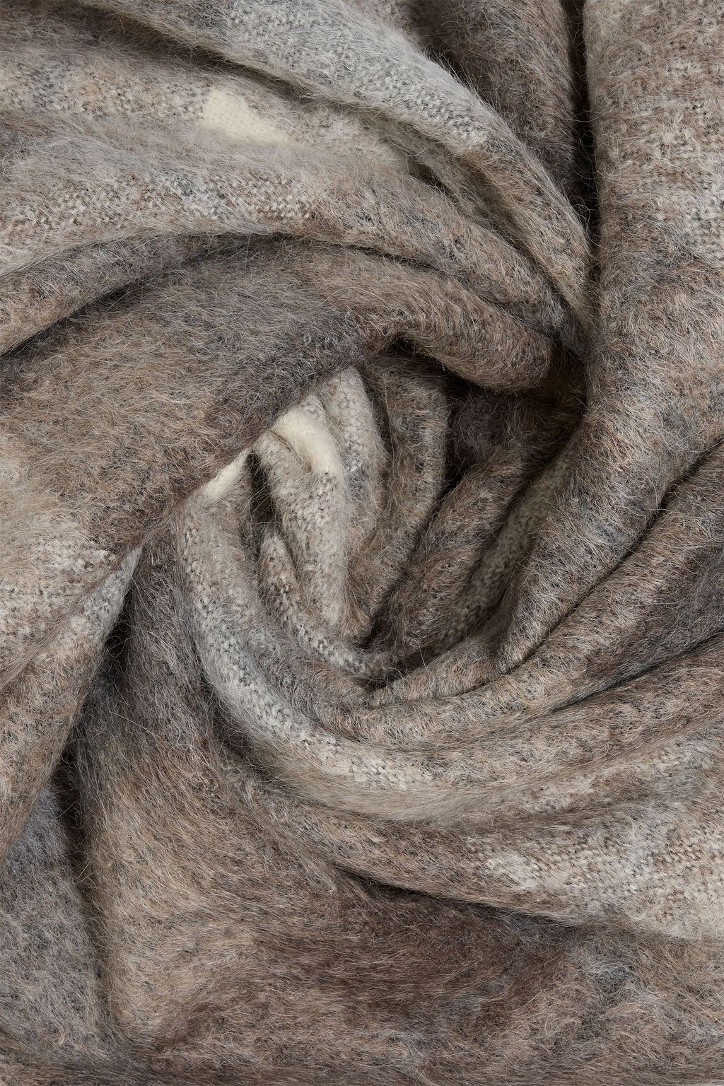BRUNELLO CUCINELLI Fringed checked alpaca and wool-blend scarf