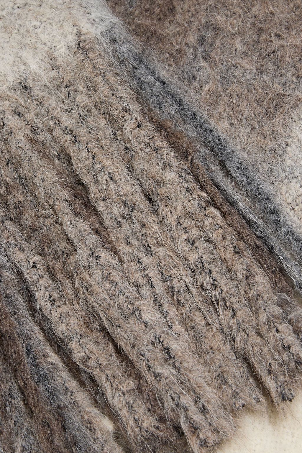 BRUNELLO CUCINELLI Fringed checked alpaca and wool-blend scarf