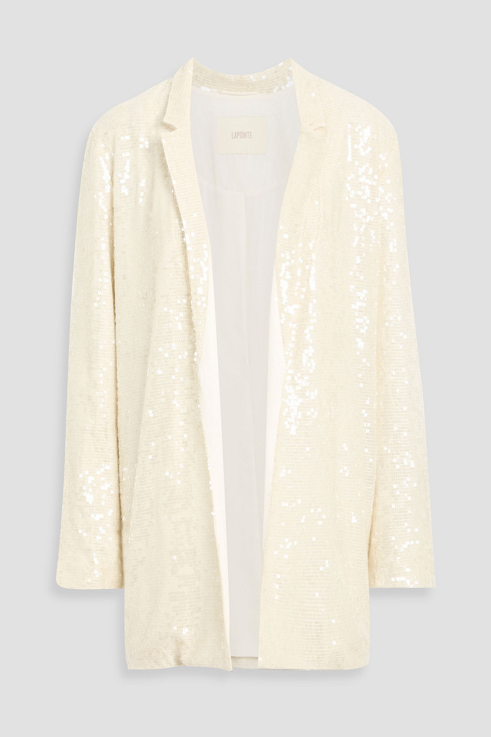Lapointe Sequined Chiffon Blazer In White