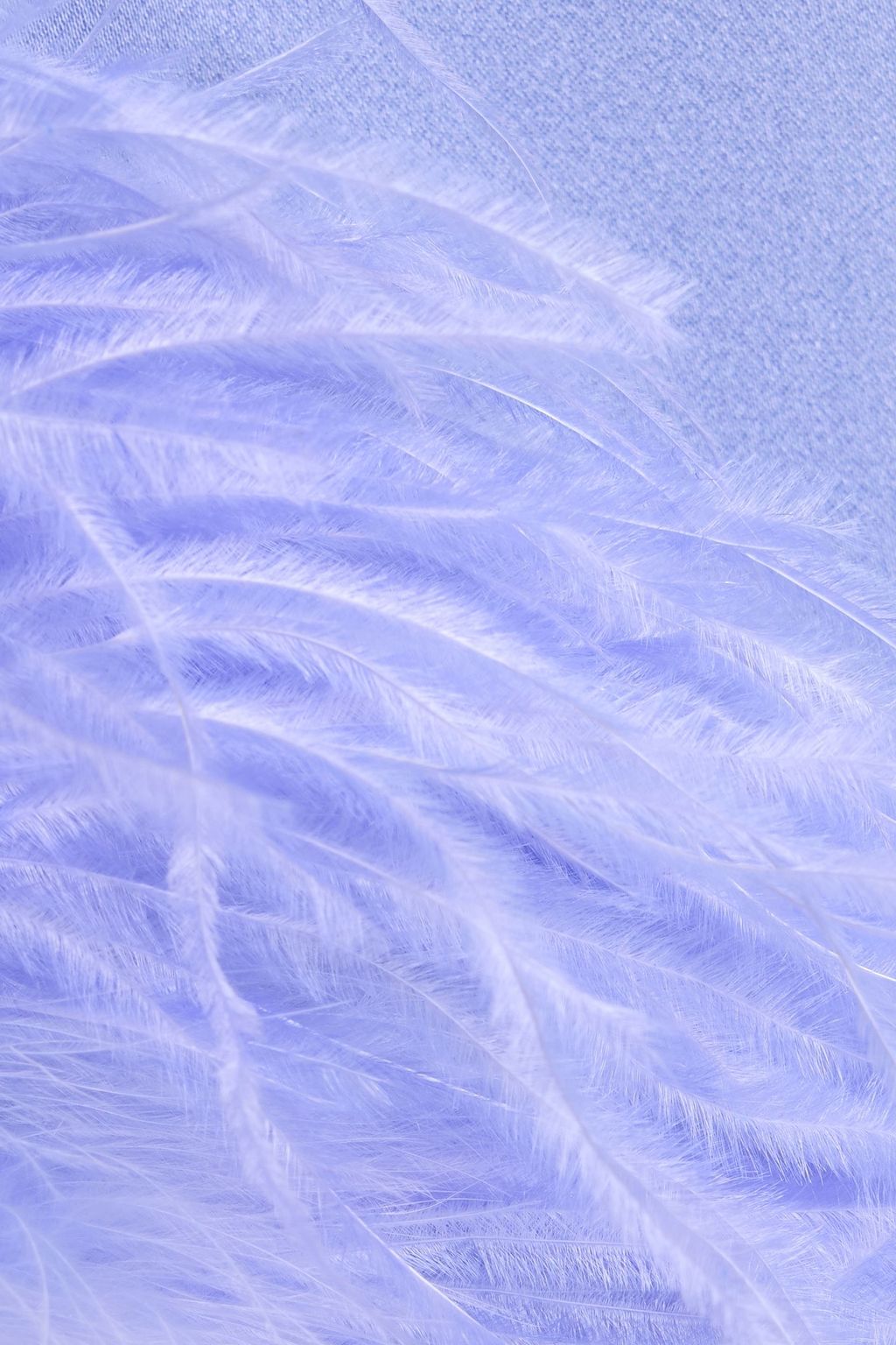 LAPOINTE Feather-trimmed satin-crepe midi skirt