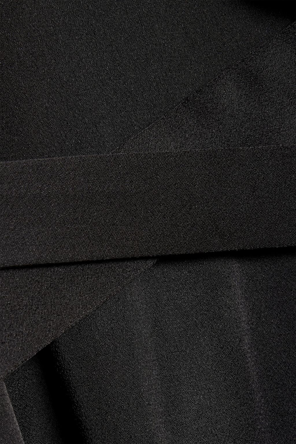 LAPOINTE Belted satin-crepe midi dress