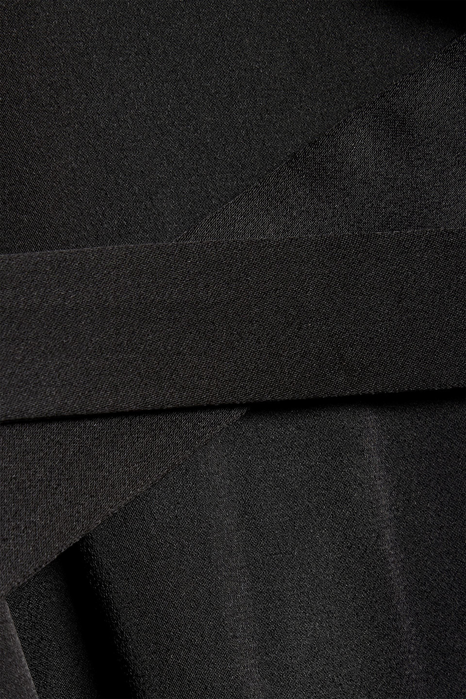 Lapointe Belted Satin-crepe Midi Dress In Black
