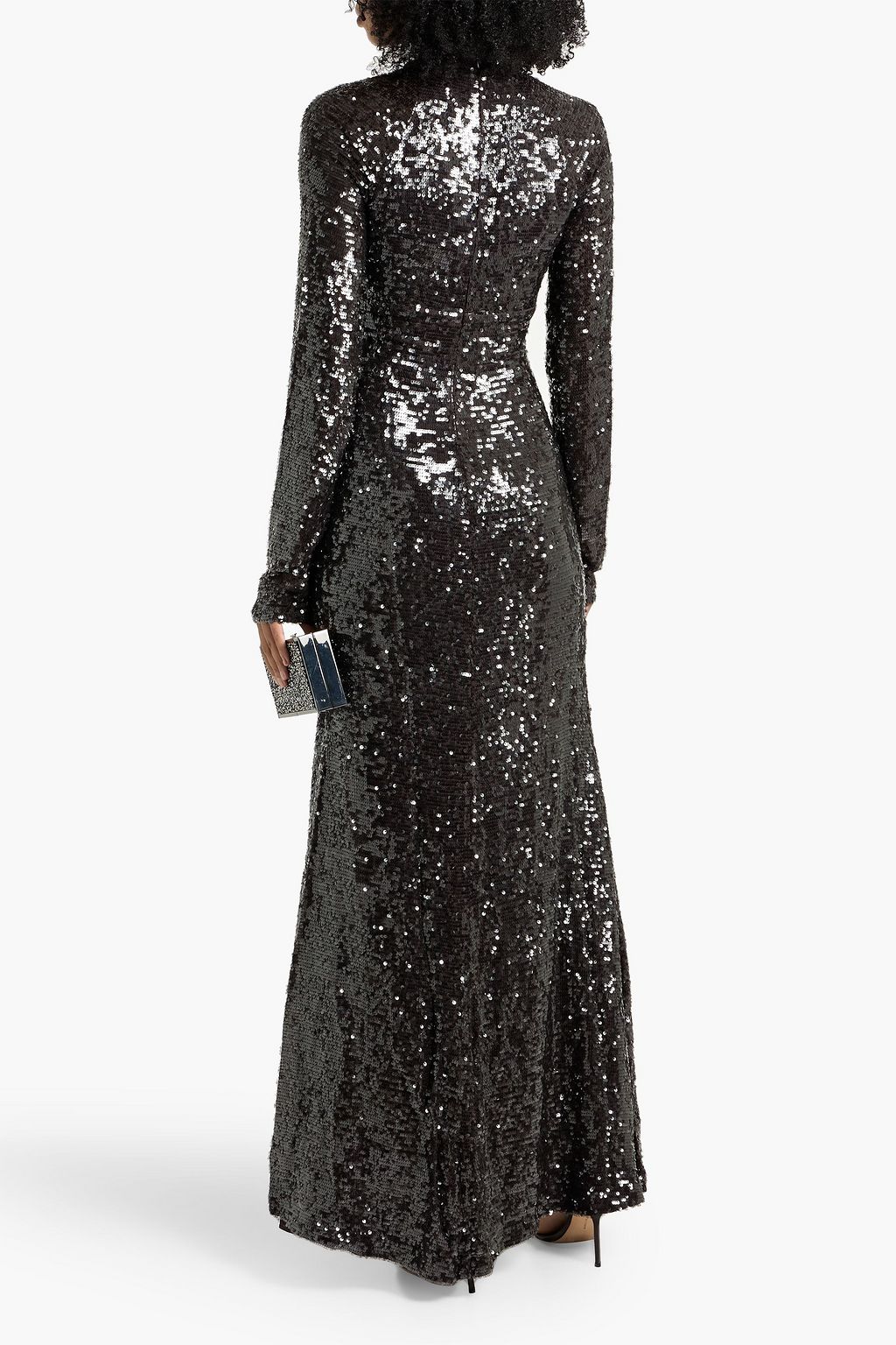 LAPOINTE Cutout sequined chiffon gown