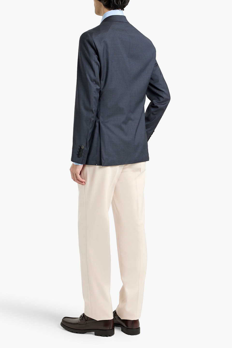 Dunhill Houndstooth Wool Blazer In Blue