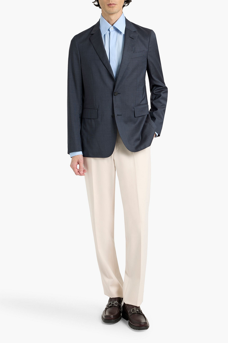 Dunhill Houndstooth Wool Blazer In Blue