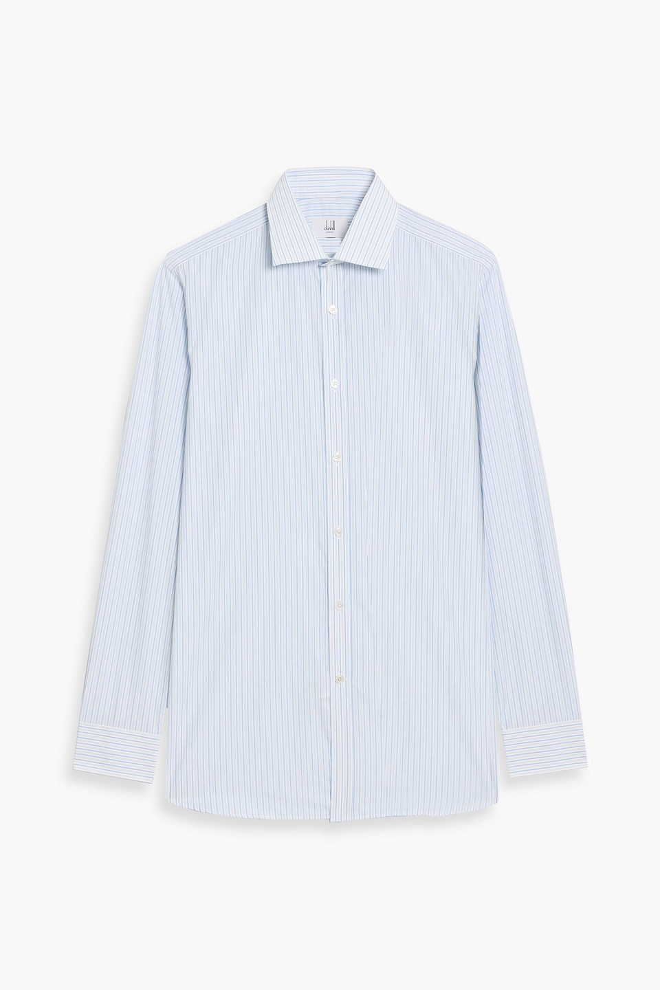 dunhill - striped cotton-poplin shirt - blue - eu 42