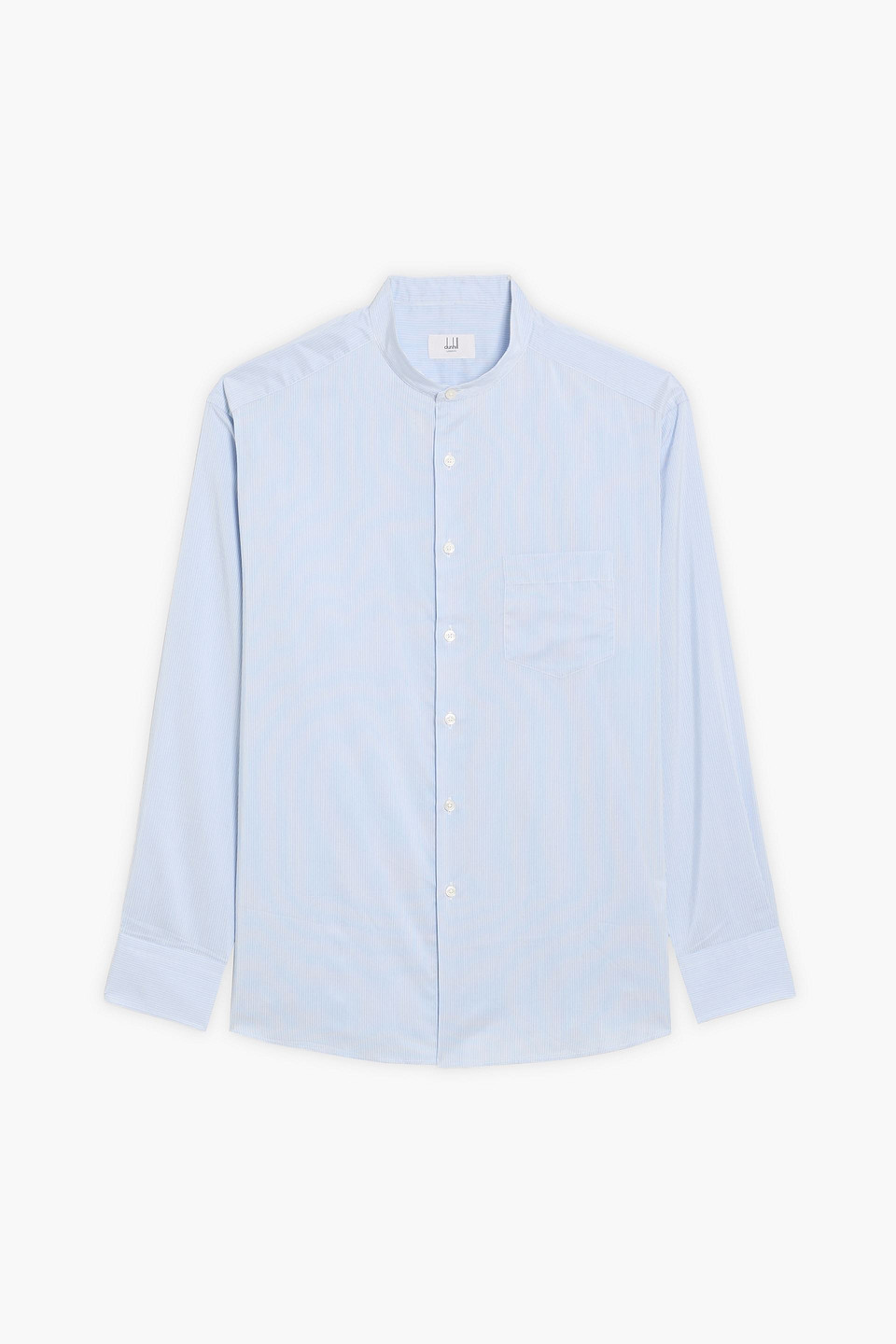 dunhill - striped silk and cotton-blend shirt - blue - xxl