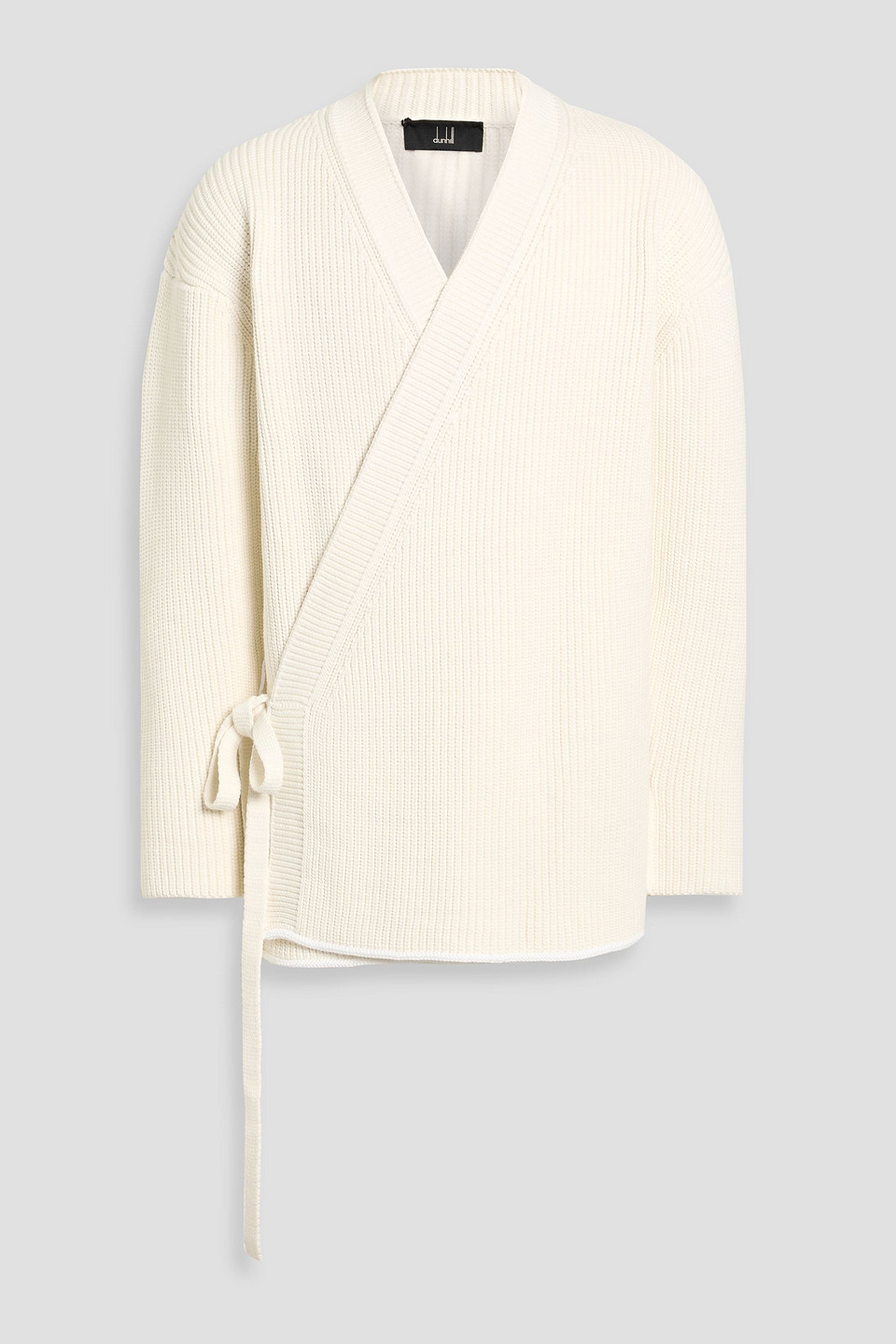 Dunhill Ribbed Cotton-blend Cardigan In Neutral