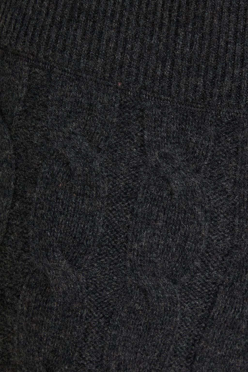 LE KASHA بنطال "تريفيز" بأرجل واسعة من الكشمير بحبكة مجدولة