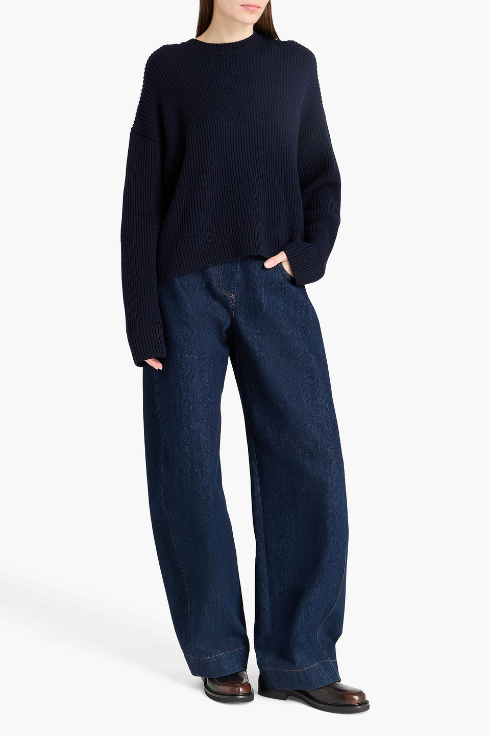  Officine Générale - Pullover „mimy“ Aus Gerippter Wolle - Blau - Xs 