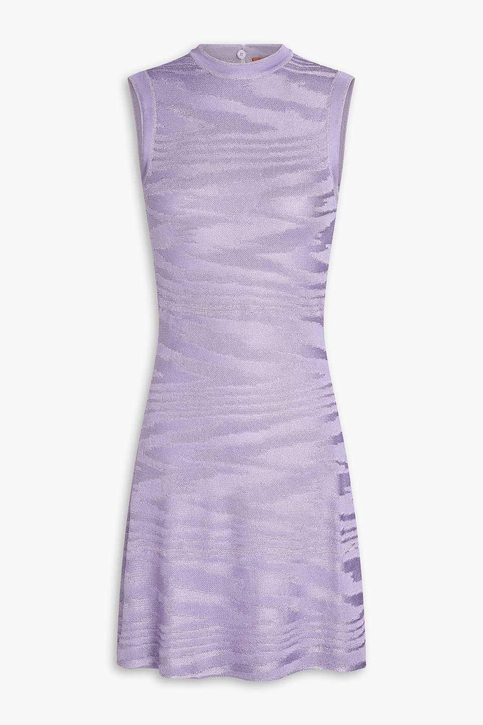Missoni Metallic Jacquard-knit Mini Dress In Purple