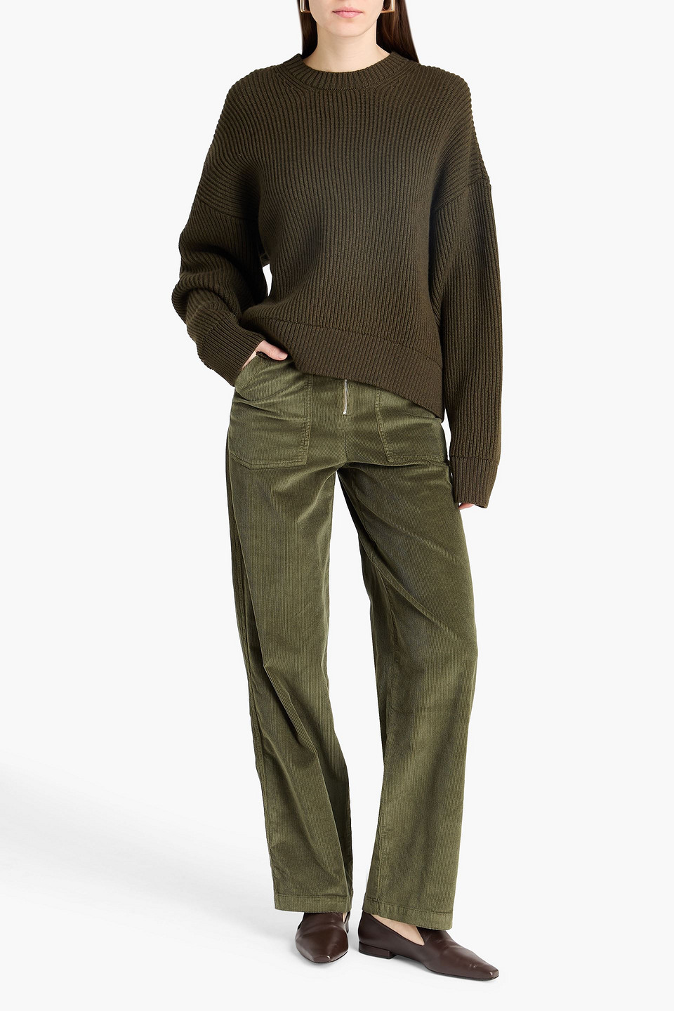  Officine Générale - Pullover „mimy“ Aus Gerippter Wolle - Grün - L 