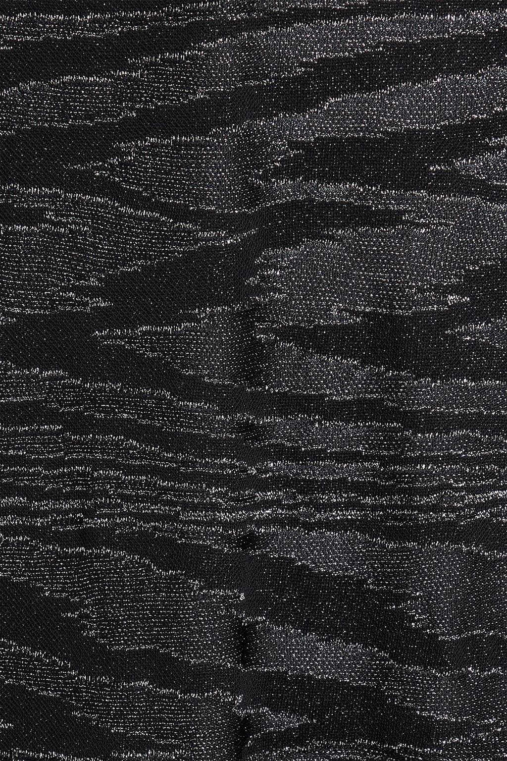 MISSONI فستان طويل من نسيج بحبكة كروشيه بلون معدني