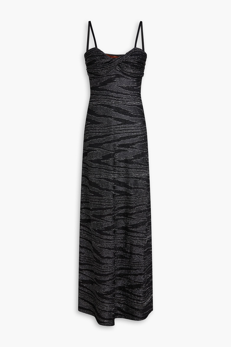Missoni Metallic Crochet-knit Maxi Dress In Black