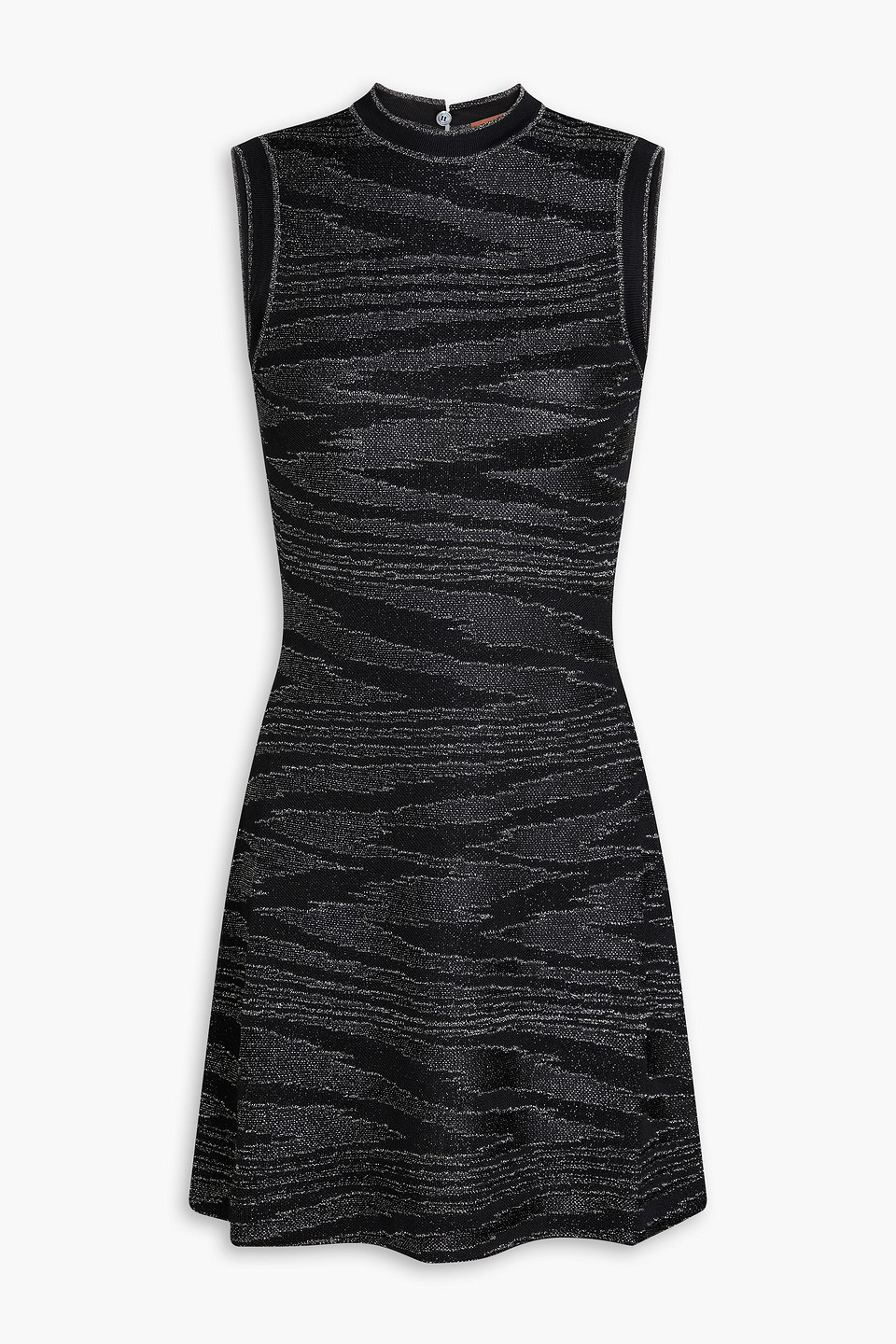 Missoni Metallic Jacquard-knit Mini Dress In Black