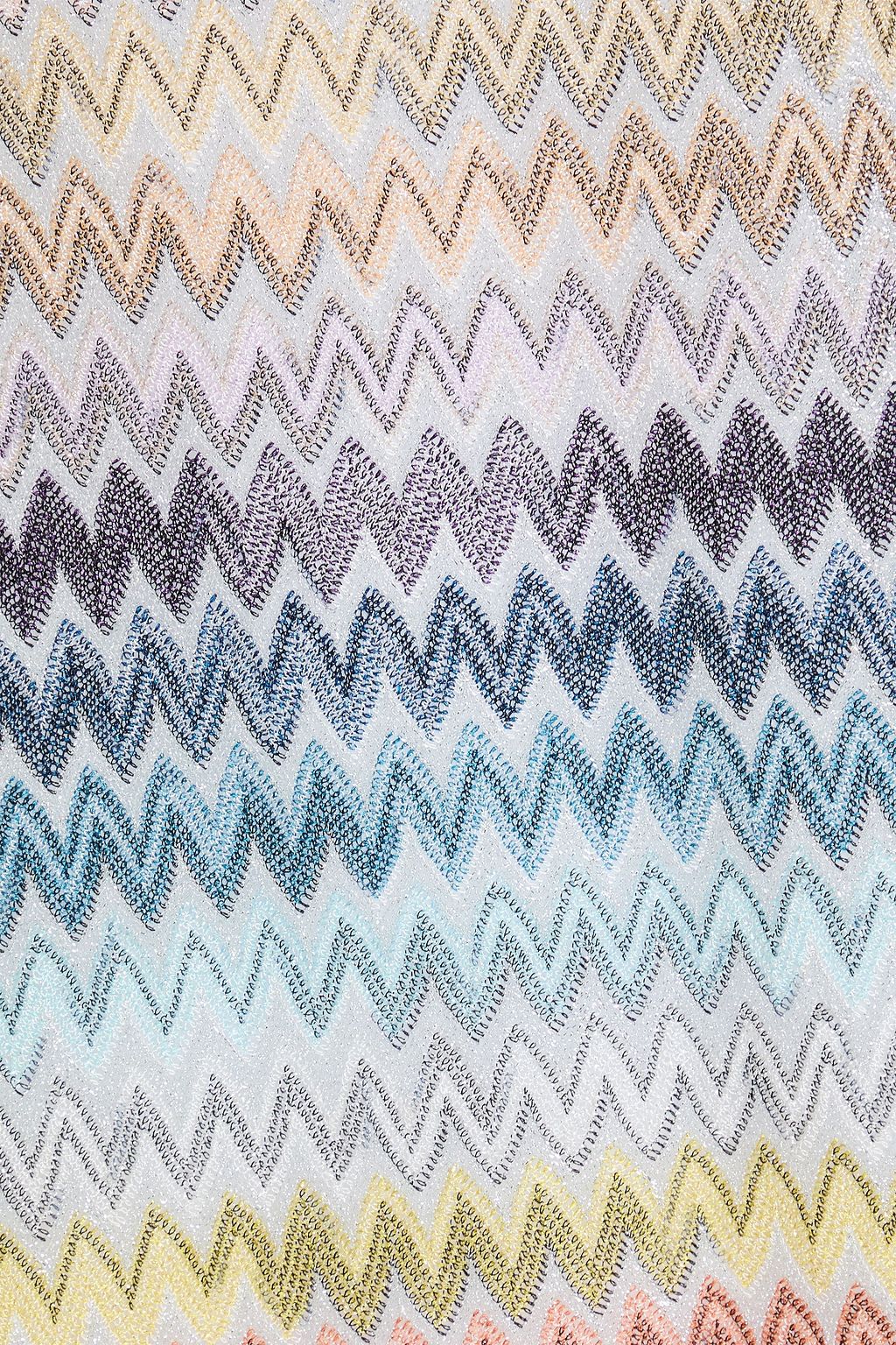 MISSONI فستان قصير من نسيج بحبكة كروشيه بلون معدني