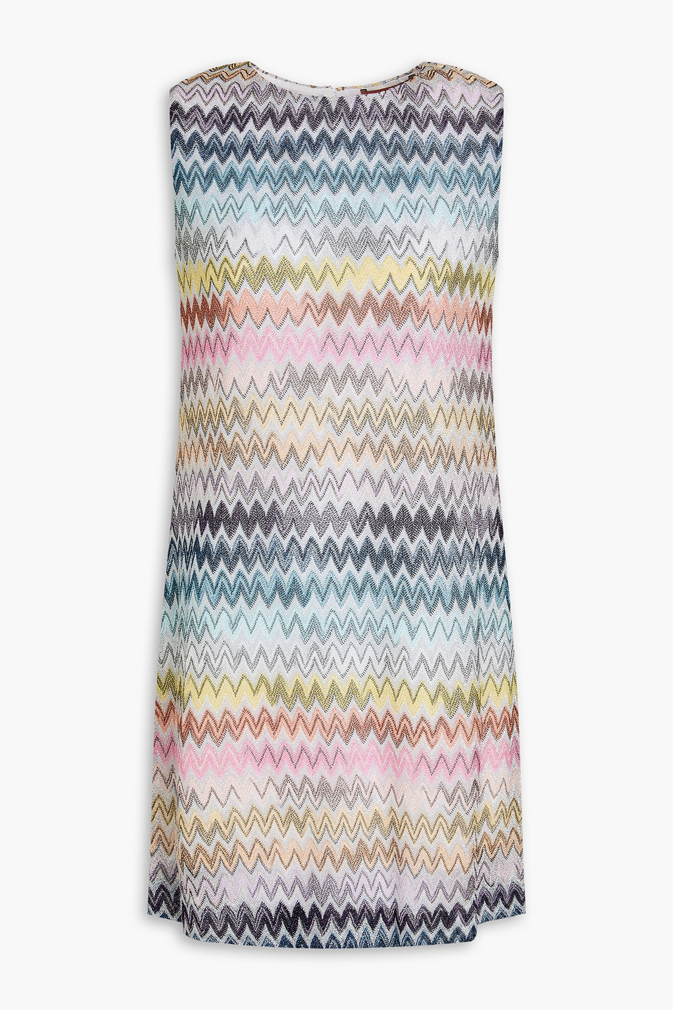 Missoni Metallic Crochet-knit Mini Dress In Multi