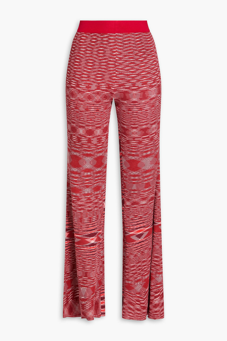 Missoni Space-dyed Ribbed Silk Flared Pants In Multi