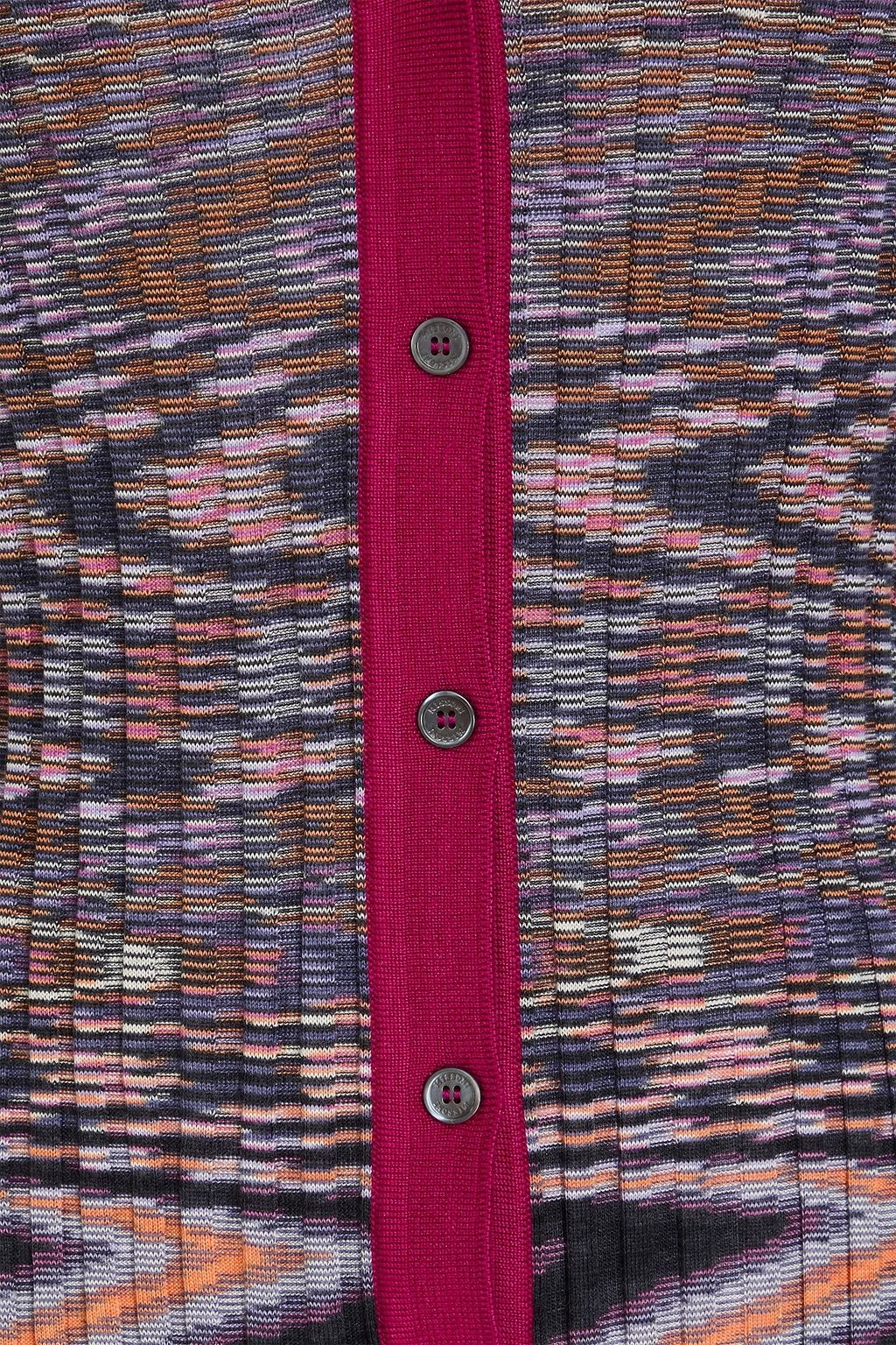 MISSONI Space-dyed ribbed cashmere and silk-blend cardigan