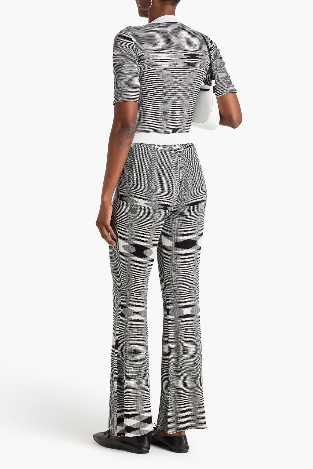 MISSONI Space-dyed ribbed silk flared pants