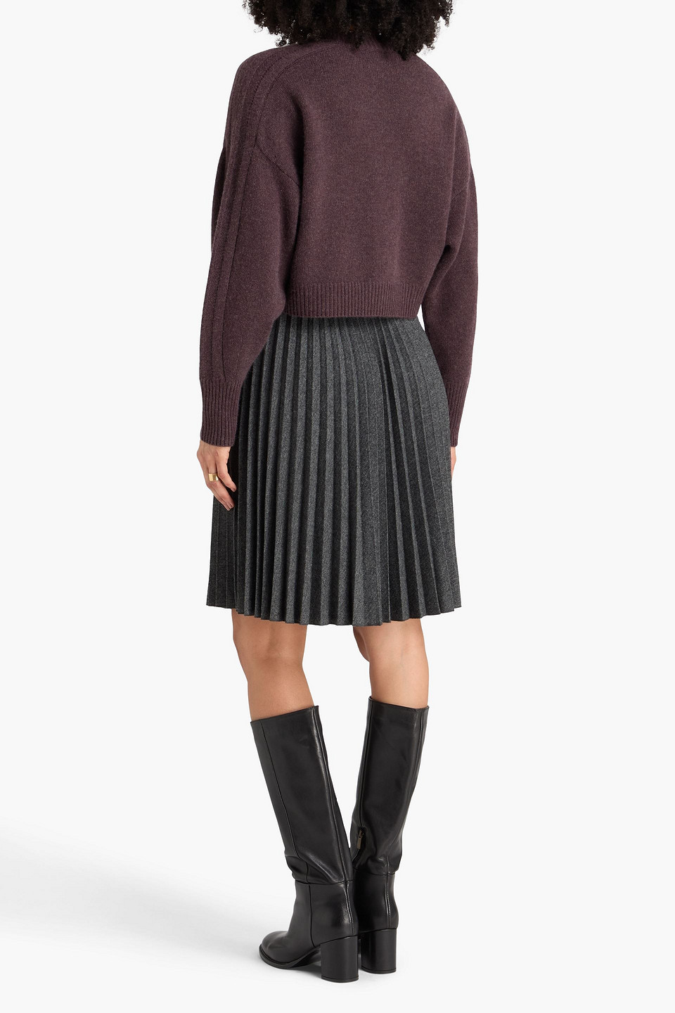  Le Kasha - Cropped Cardigan „tripura“ Aus Kaschmir - Lila - Onesize 