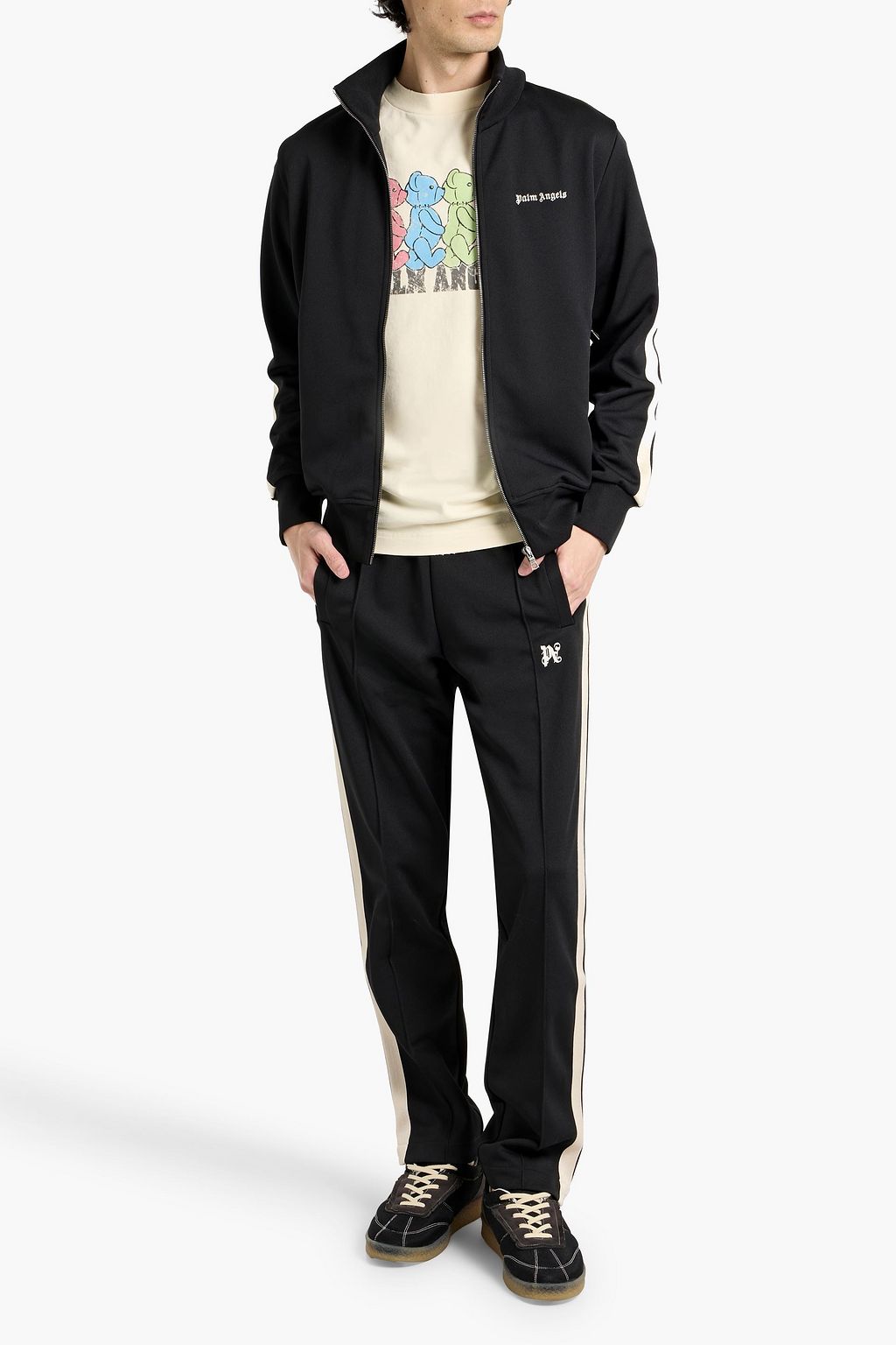 PALM ANGELS Striped jersey track pants | THE OUTNET