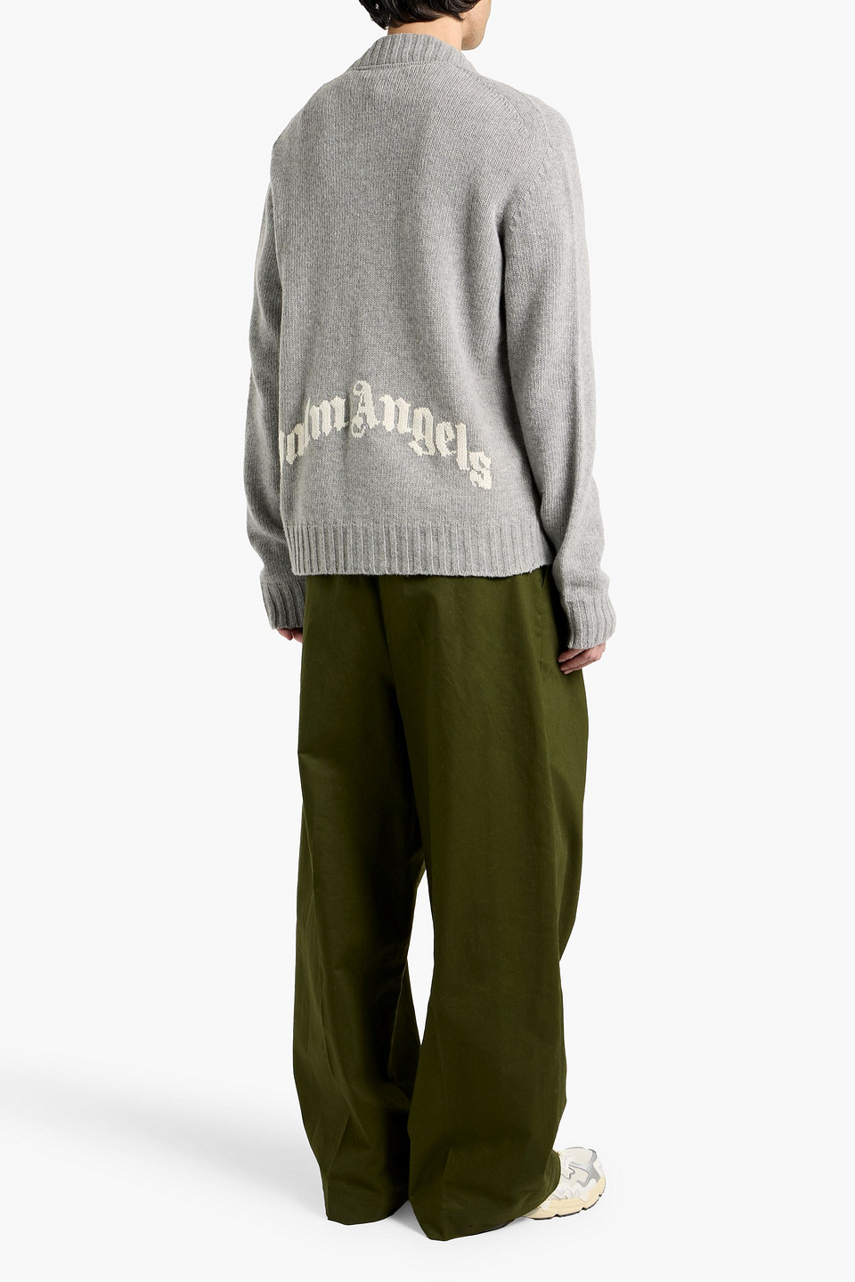  Palm Angels - Intarsia Wool-blend Cardigan - Gray - L 