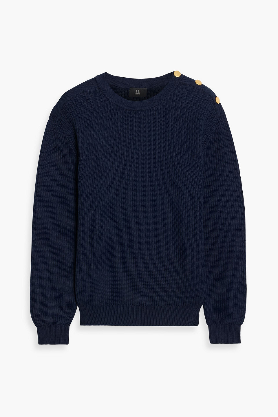 dunhill - ribbed cotton sweater - blue - xl