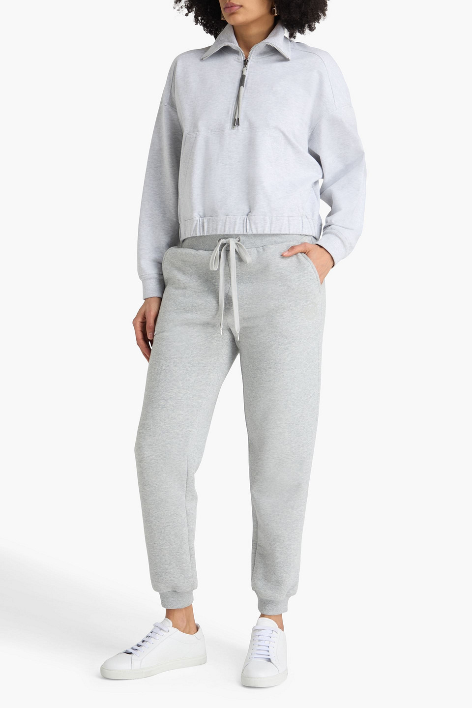  Brunello Cucinelli - Sweatshirt Aus Frottee Aus Einer Baumwollmischung Mit Halblangem Reißverschluss - Grau - M 