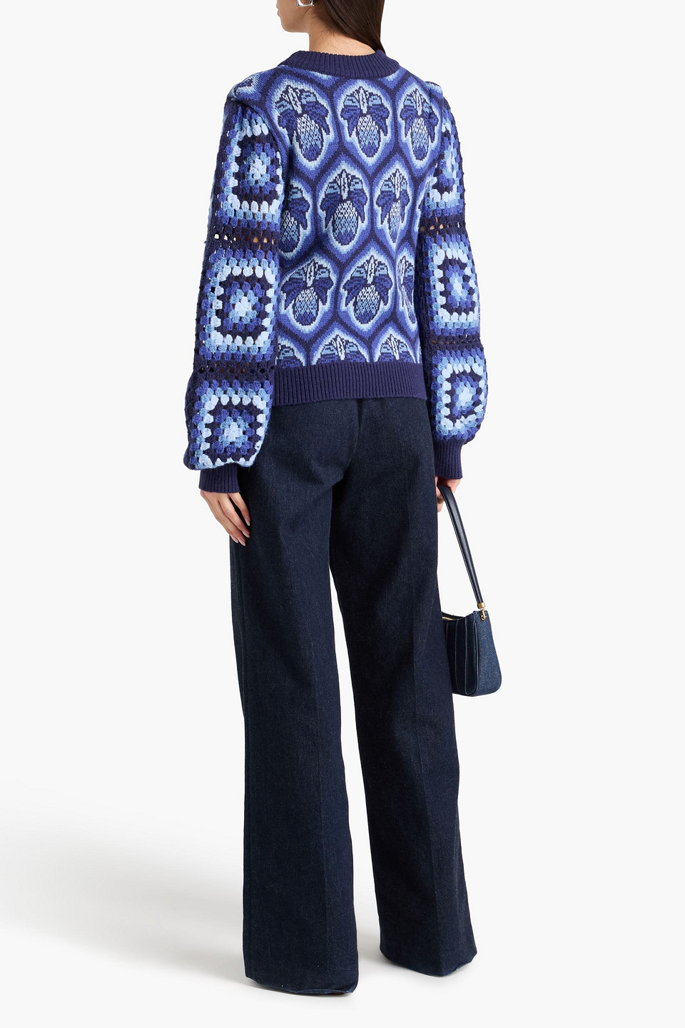  Farm Rio - Pullover Aus Jacquard-strick - Blau - Xs 