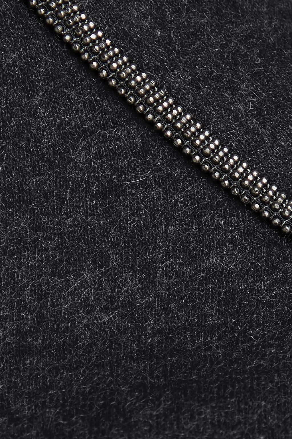 BRUNELLO CUCINELLI كنزة رياضية بياقة مرتفعة مصنوعة من مزيج الكشمير مزينة بالخرز