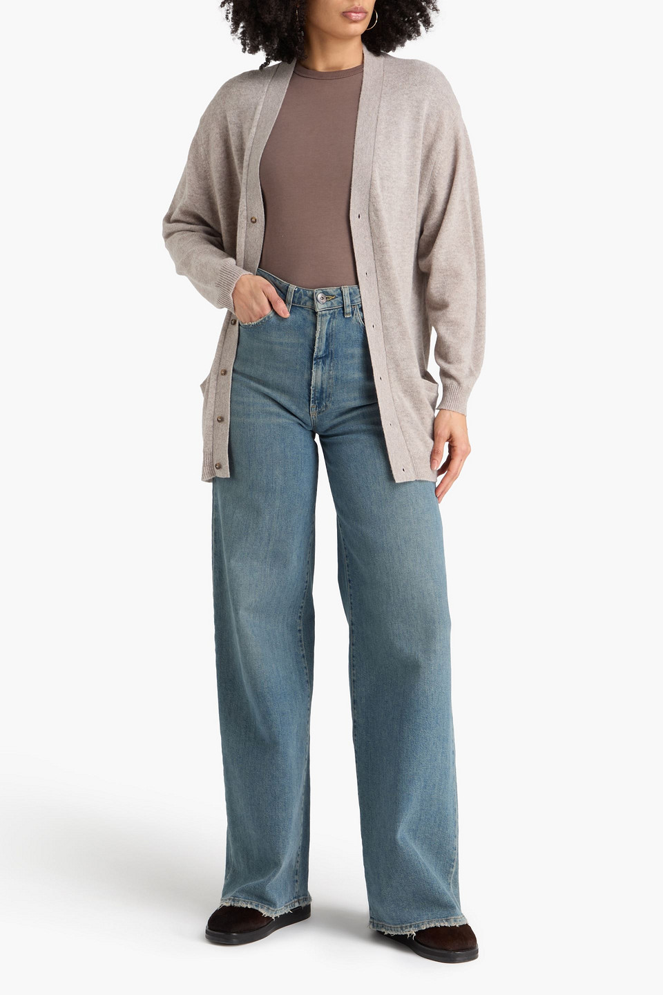  Le Kasha - Cardigan „erdenett“ Aus Meliertem Kaschmir - Neutral - Onesize 