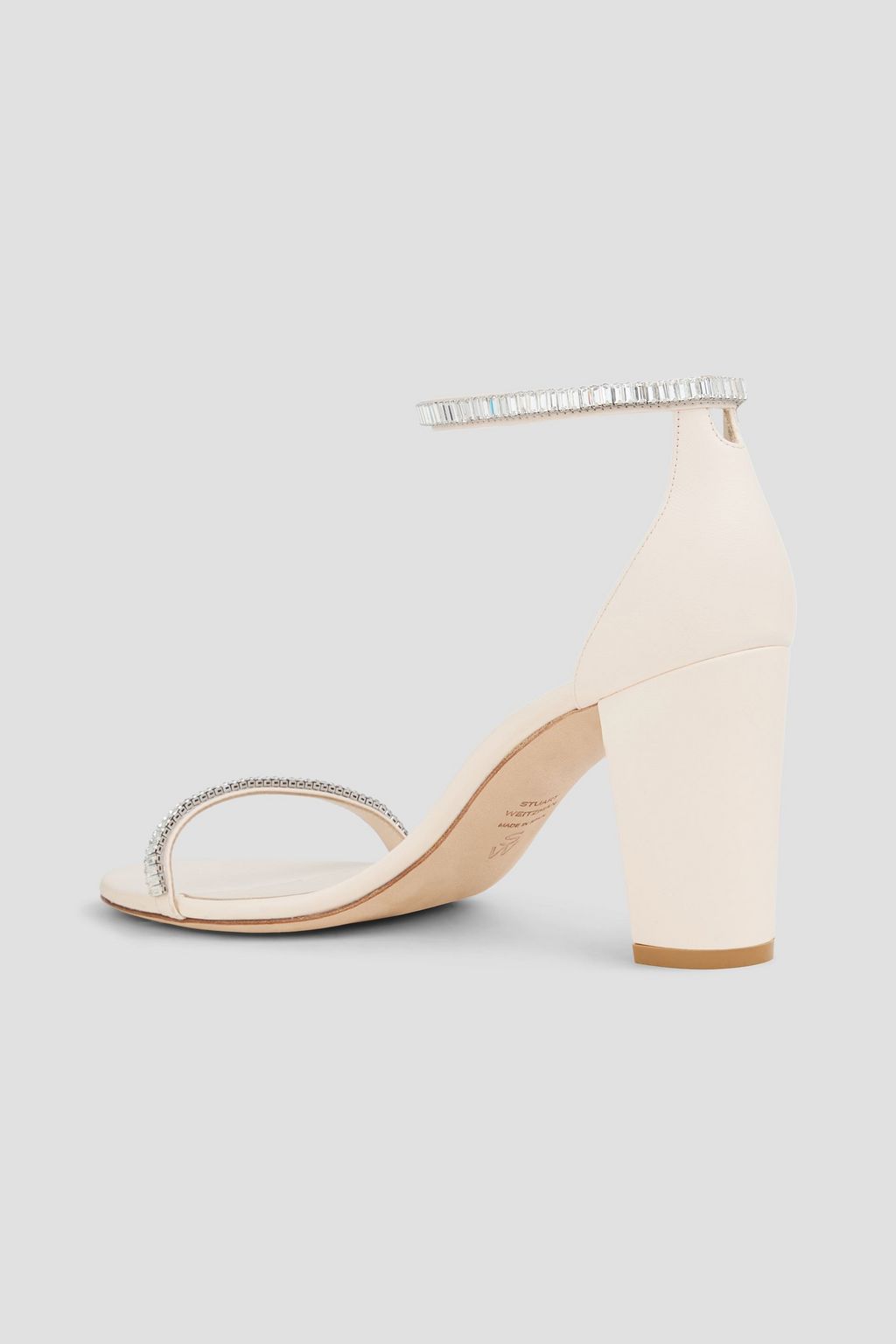 STUART WEITZMAN Crystal-embellished leather sandals