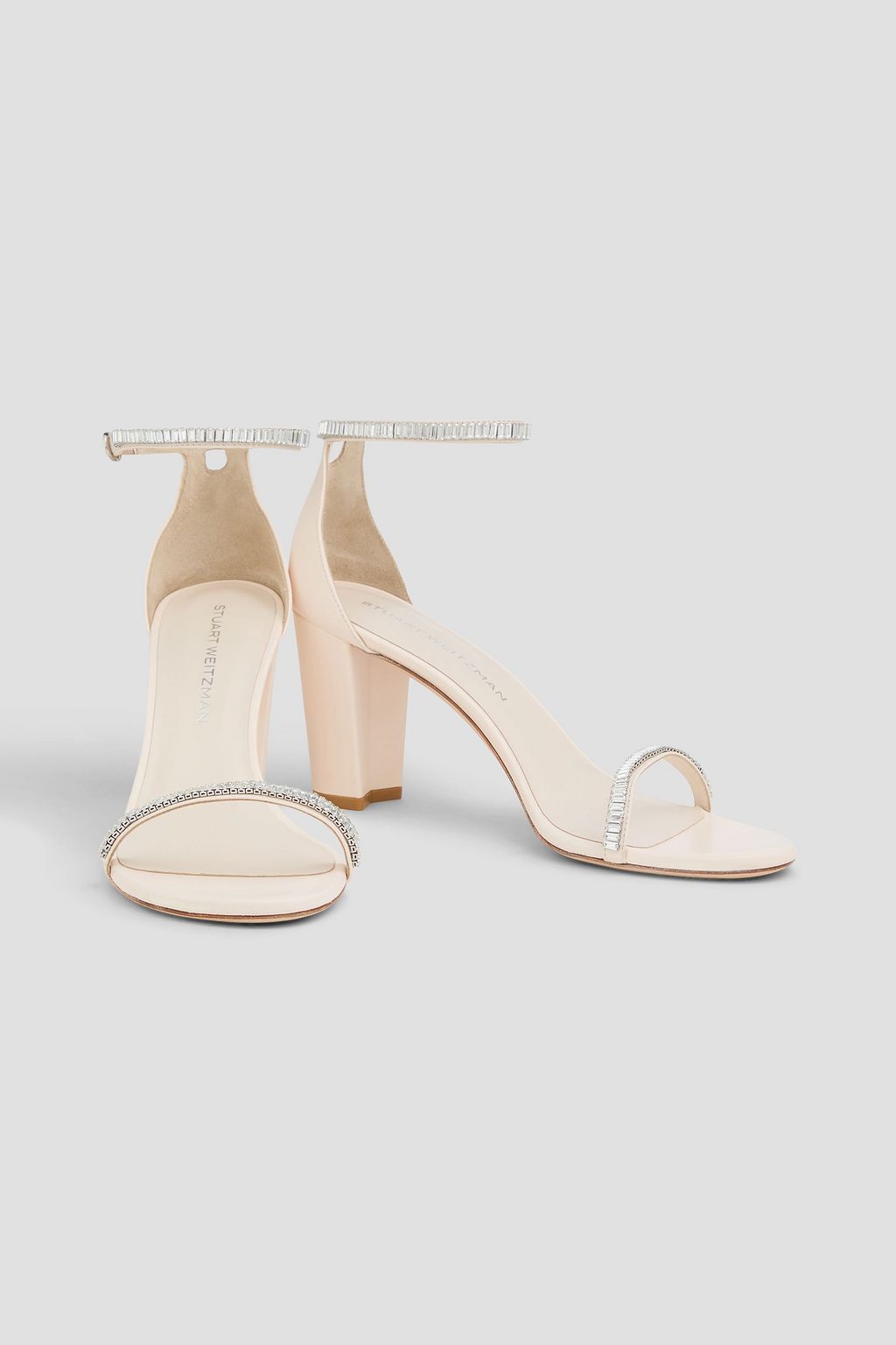 STUART WEITZMAN Crystal-embellished leather sandals
