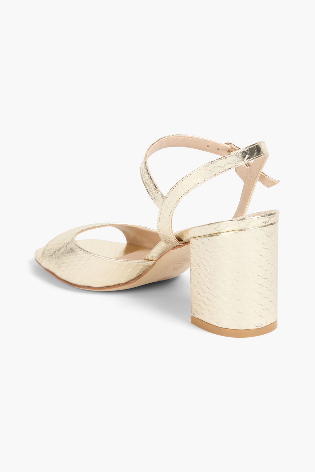 STUART WEITZMAN Tia 75 metallic snake-effect leather sandals