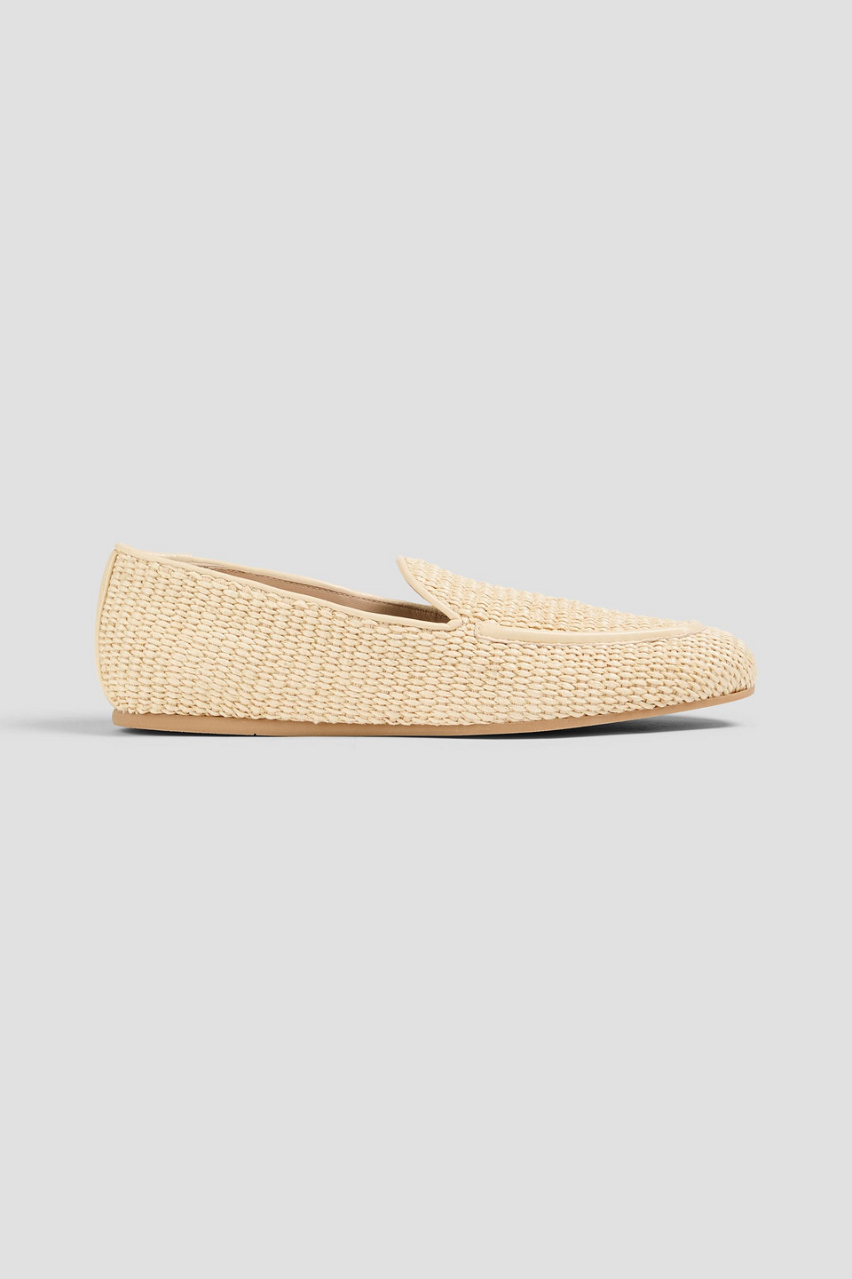 stuart weitzman - lee faux raffia loafers - white - us 6
