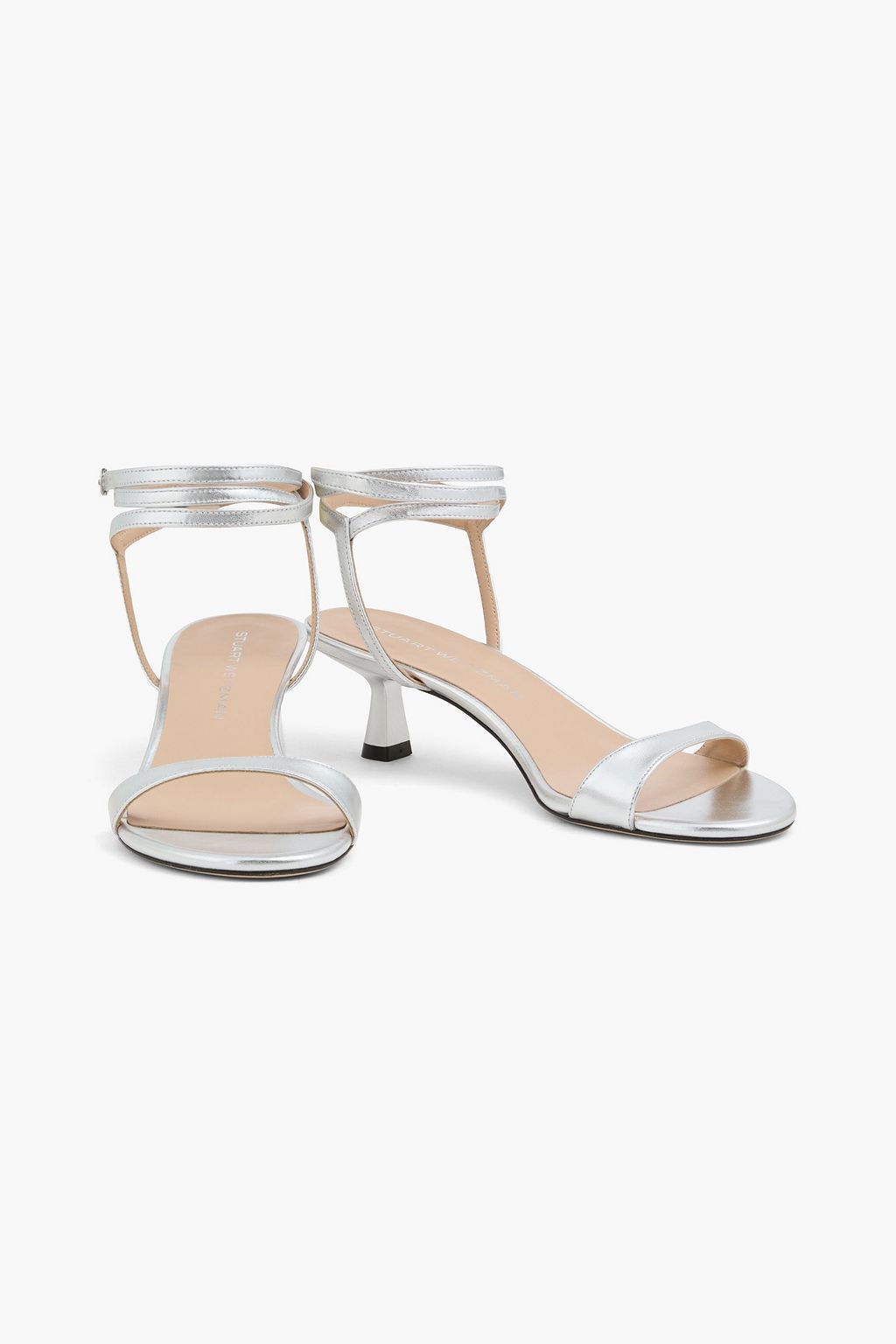 STUART WEITZMAN Metallic leather sandals