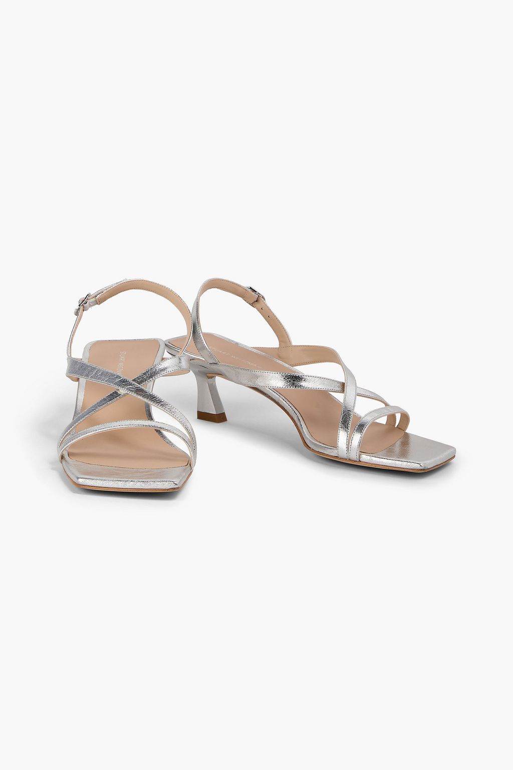 STUART WEITZMAN Oasis 50 metallic leather slingback sandals