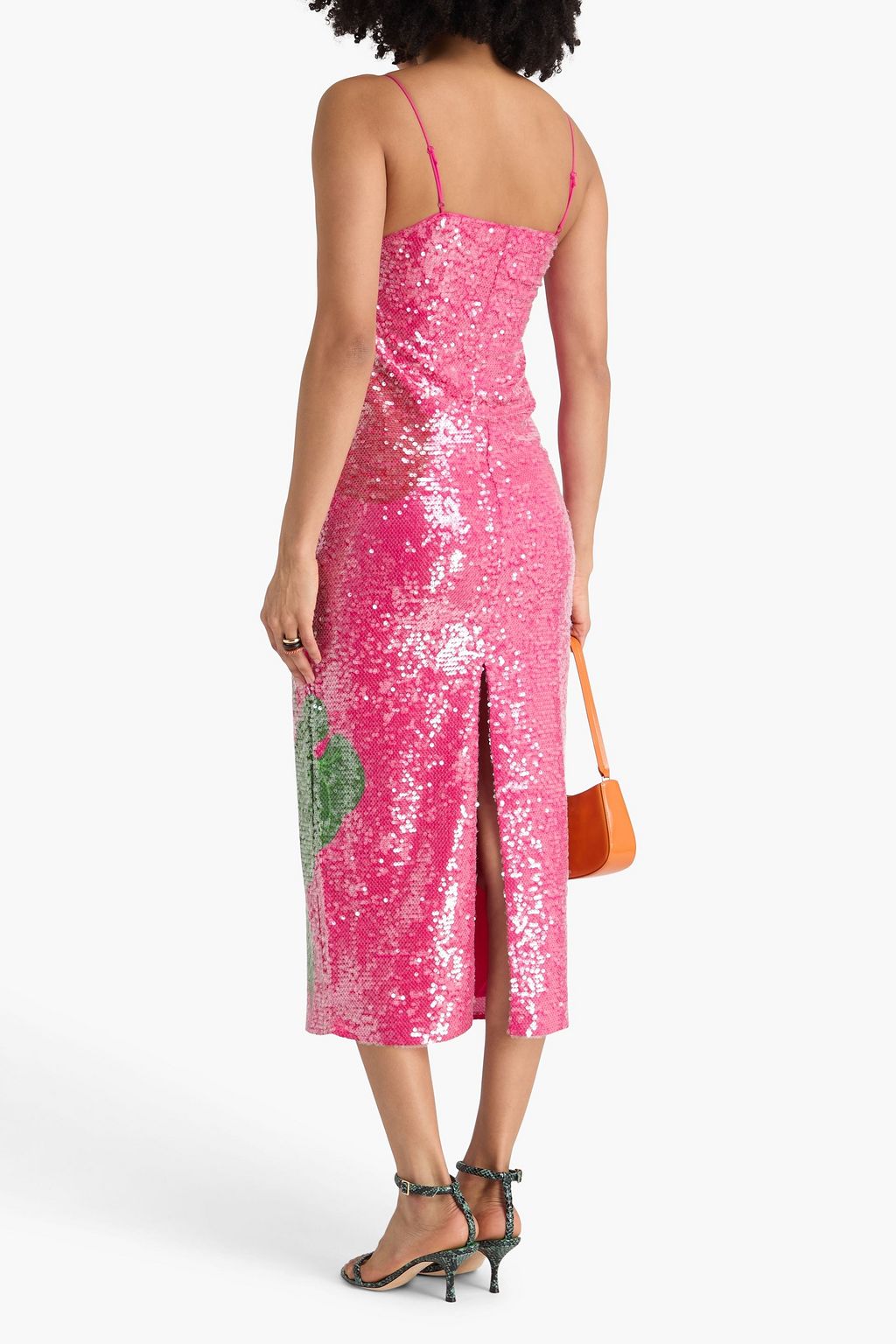 FARM RIO Sequined crepe midi dress