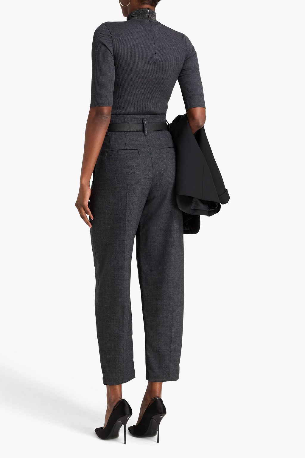 BRUNELLO CUCINELLI بنطال قصير بقصة تضيق تدريجياً من مزيج الصوف