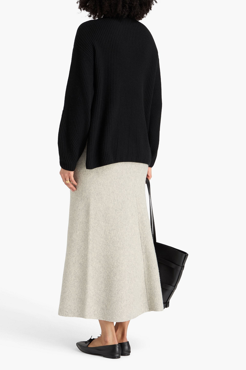  Le Kasha - Pullover „iowa“ Aus Geripptem Kaschmir Mit Mock-neck-kragen - Schwarz - S/m 