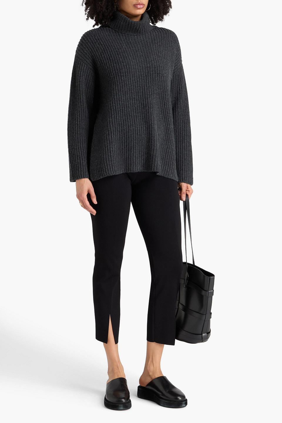  Le Kasha - Rollkragenpullover „lisbon“ Aus Geripptem Kaschmir - Grau - M/l 