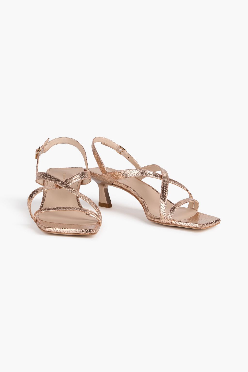 STUART WEITZMAN Oasis 50 metallic leather slingback sandals
