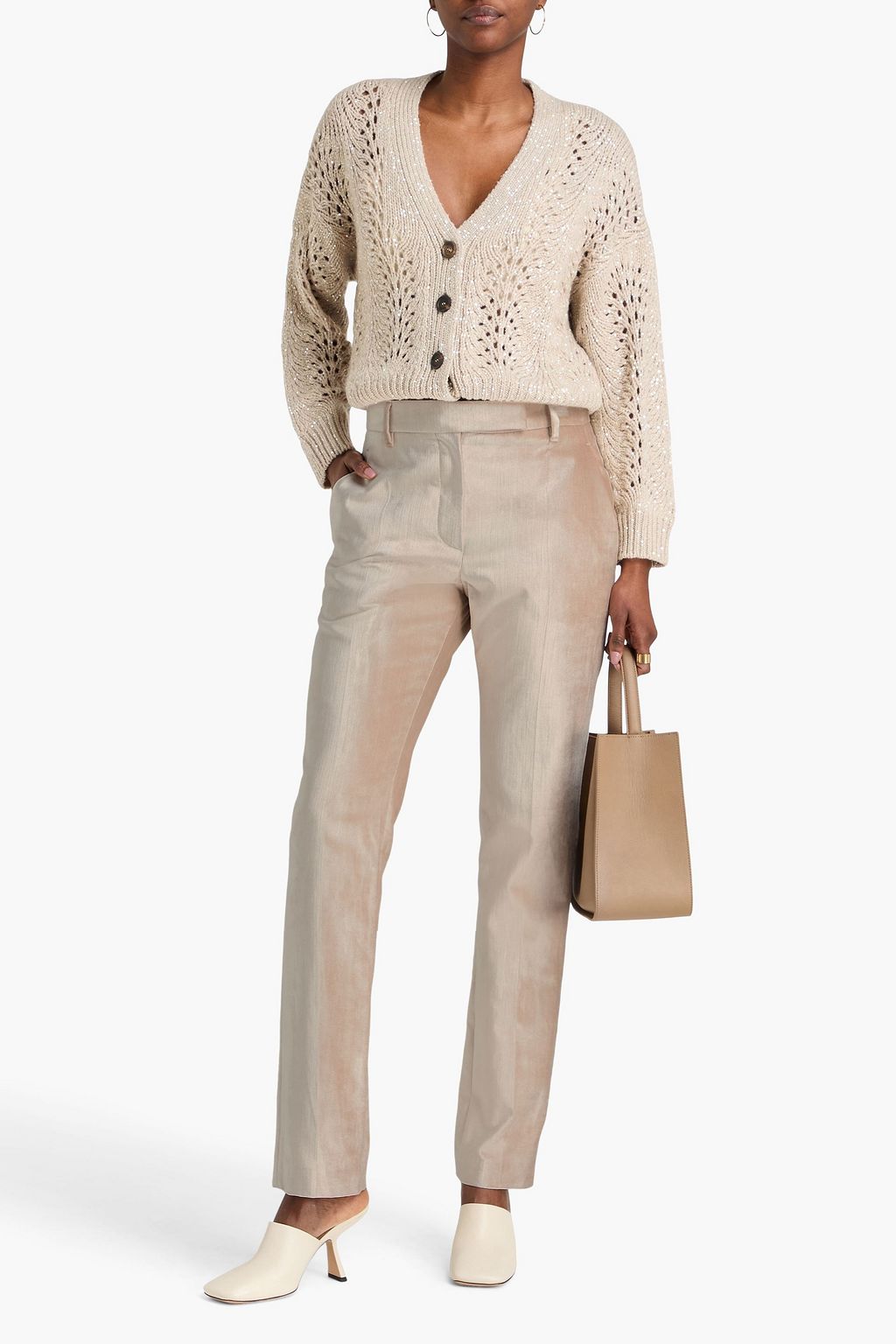 BRUNELLO CUCINELLI Cotton-blend velvet straight-leg pants