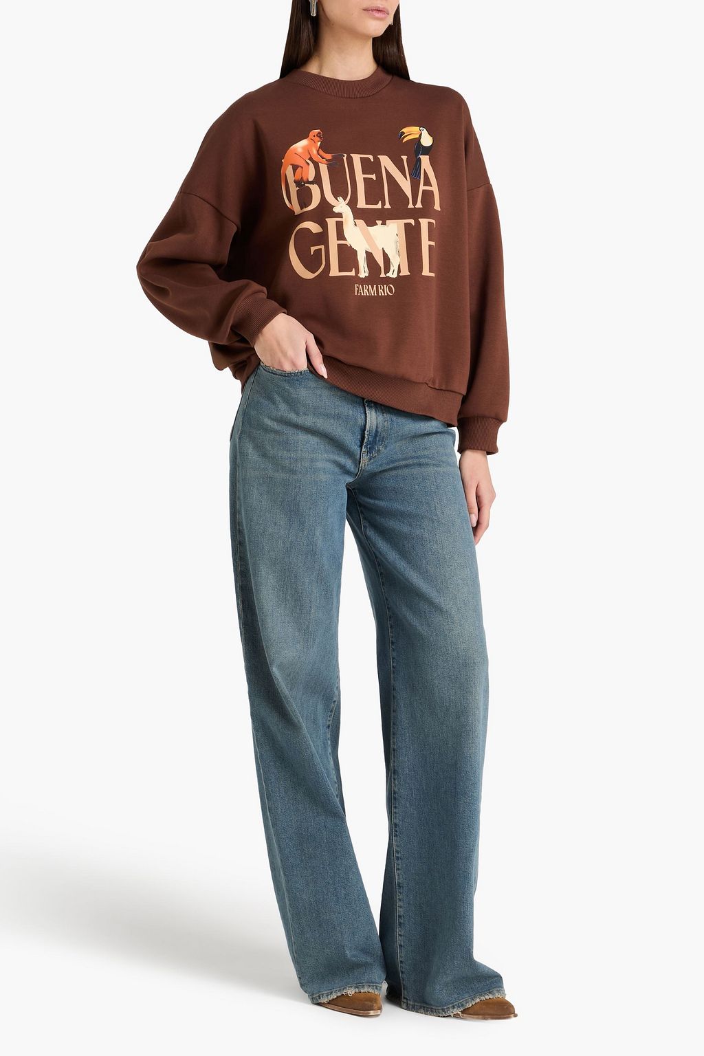 FARM RIO سويت شيرت من الصوف الناعم بطبعات